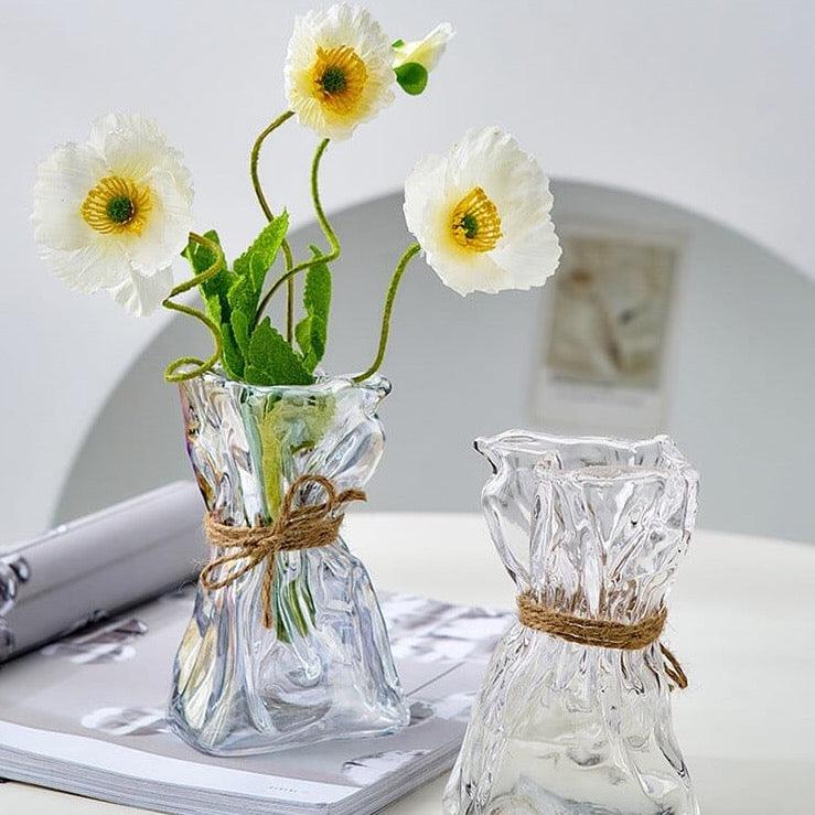 Shop 0 Nordic Glass Vase Ins Style Creative Dektop Home Decor Transparent Dried Flower Arrangement Vases Simple Living Room Decoration Mademoiselle Home Decor