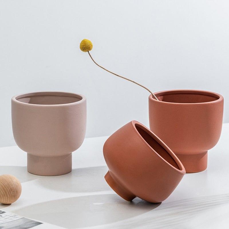 Shop 0 Nordic Ins Morandi Ceramic Flowerpot Flower Arrangement Vase Home Decoration Ornaments Simple Creative Green Plant Pot Gardening Mademoiselle Home Decor