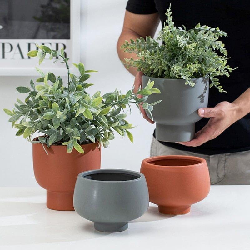Shop 0 Nordic Ins Morandi Ceramic Flowerpot Flower Arrangement Vase Home Decoration Ornaments Simple Creative Green Plant Pot Gardening Mademoiselle Home Decor