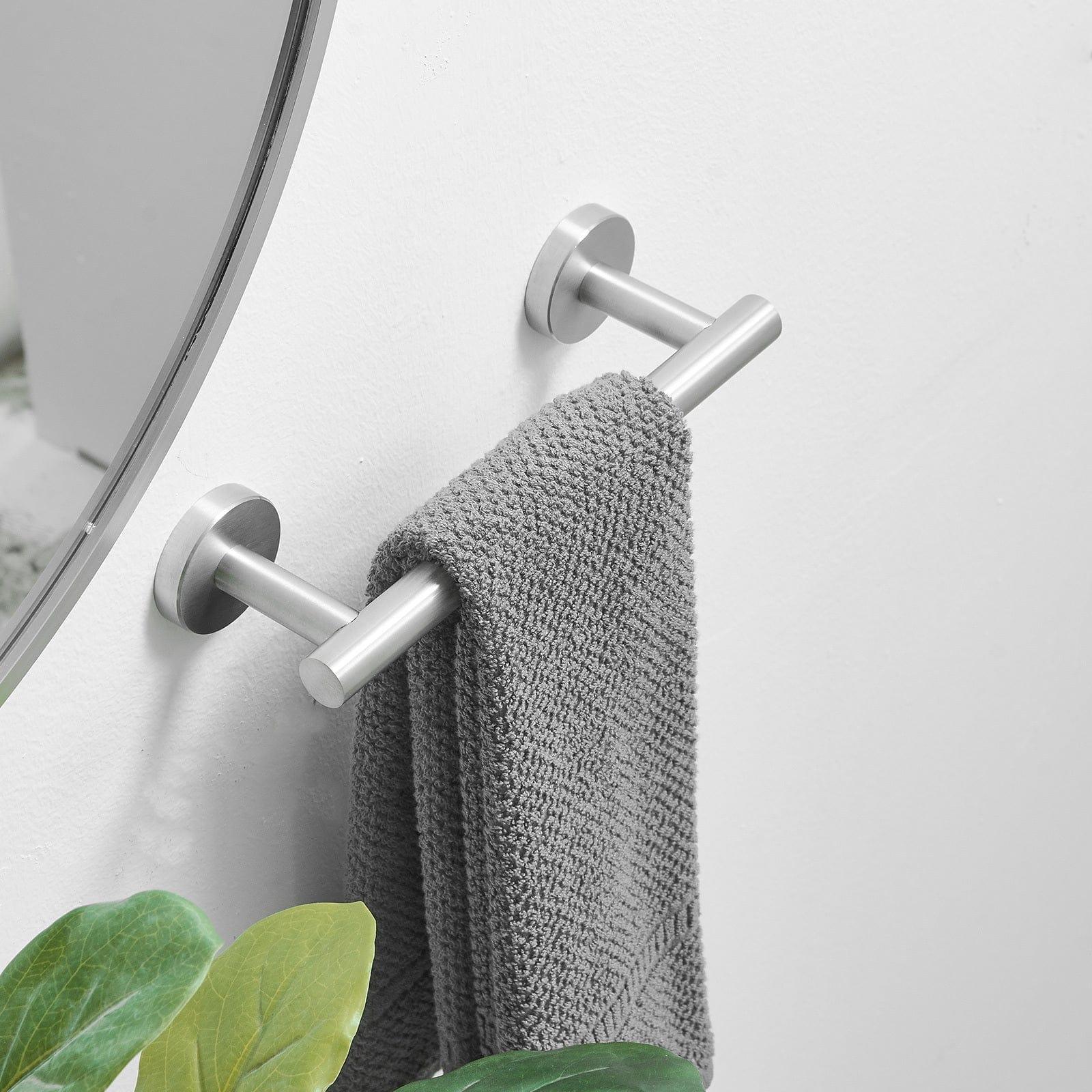 Shop Single Post Wall Mounted Towel Bar Toilet Paper Holder in Brushed Nickel Mademoiselle Home Decor