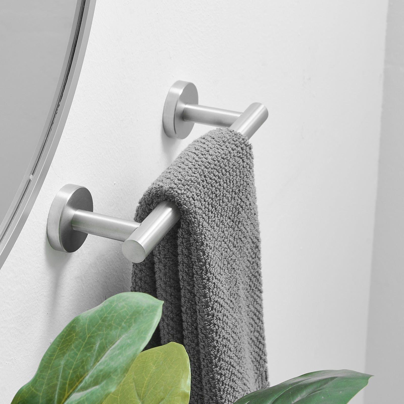 Shop Single Post Wall Mounted Towel Bar Toilet Paper Holder in Brushed Nickel Mademoiselle Home Decor