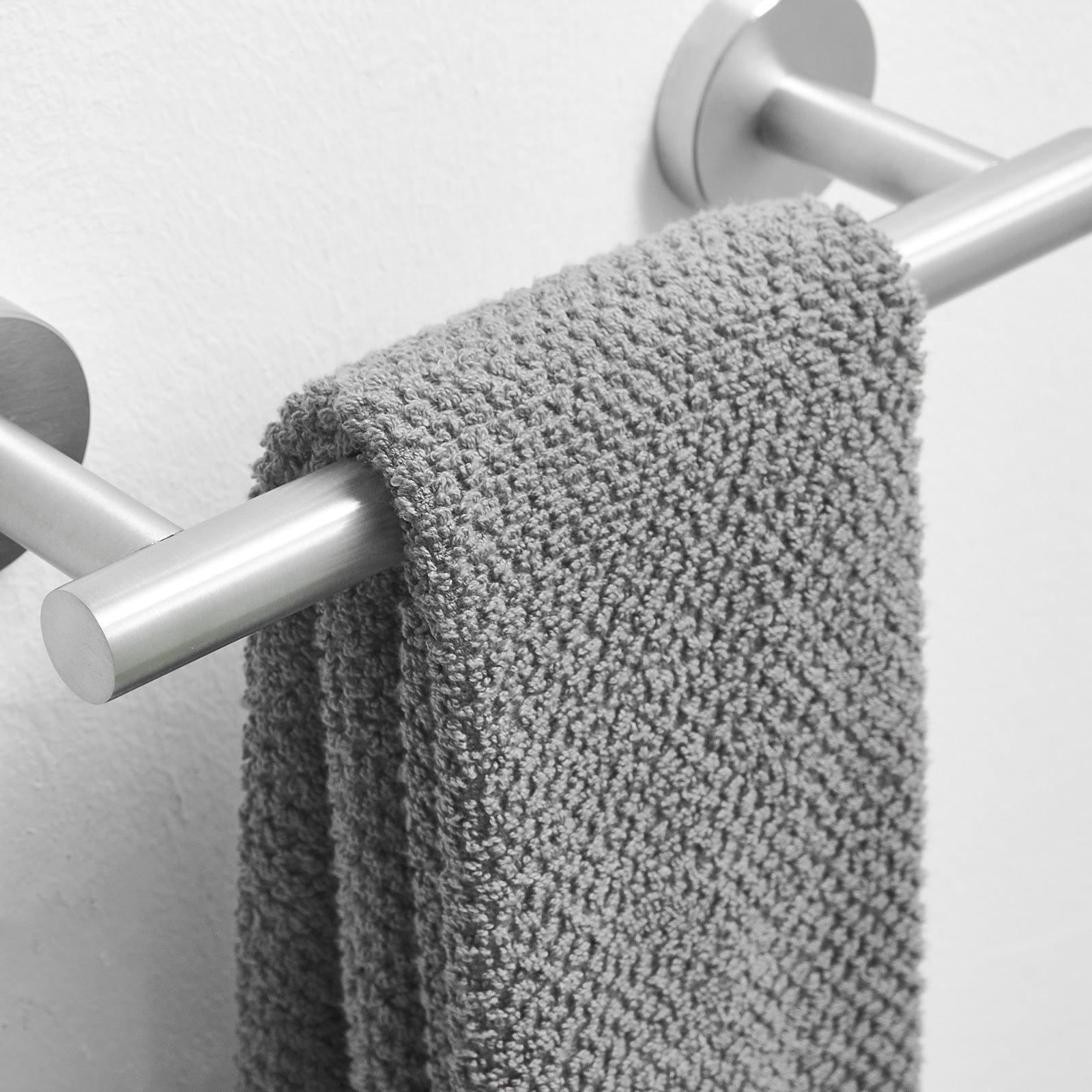 Shop Single Post Wall Mounted Towel Bar Toilet Paper Holder in Brushed Nickel Mademoiselle Home Decor