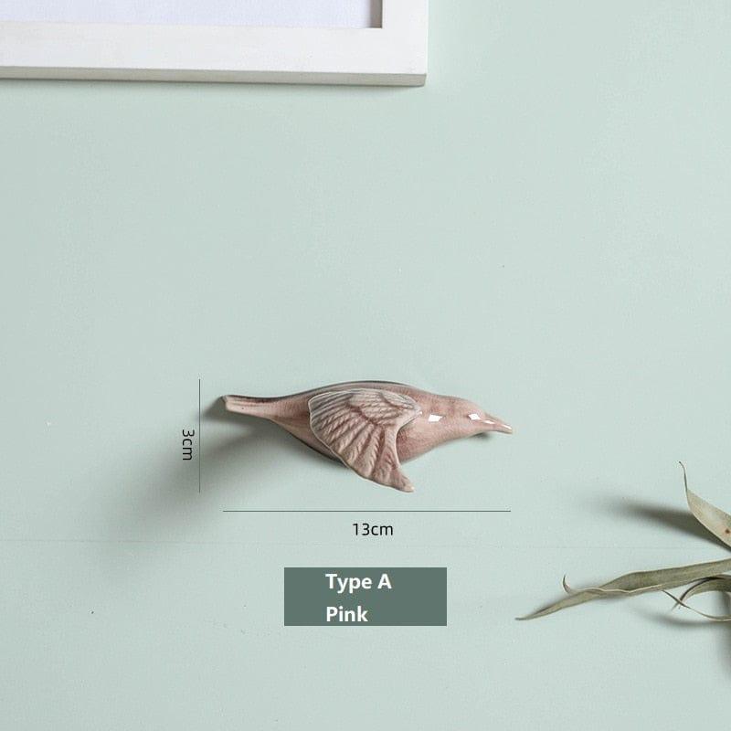 Shop 0 Type A-Pink / China 3D Ceramic Birds Shape Wall Hanging Decorations Simple Home Decorations Accessories Decoracao Para Casa Wall Crafts Ornaments Mademoiselle Home Decor