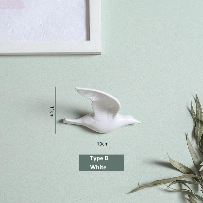 Shop 0 Type B-White / China 3D Ceramic Birds Shape Wall Hanging Decorations Simple Home Decorations Accessories Decoracao Para Casa Wall Crafts Ornaments Mademoiselle Home Decor