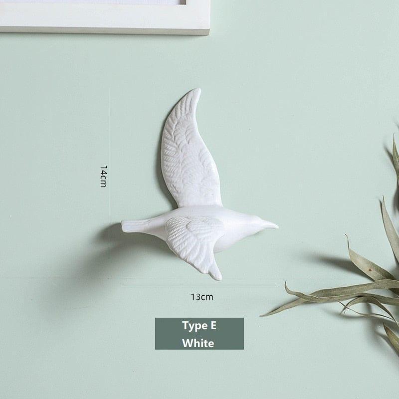 Shop 0 Type E-White / China 3D Ceramic Birds Shape Wall Hanging Decorations Simple Home Decorations Accessories Decoracao Para Casa Wall Crafts Ornaments Mademoiselle Home Decor