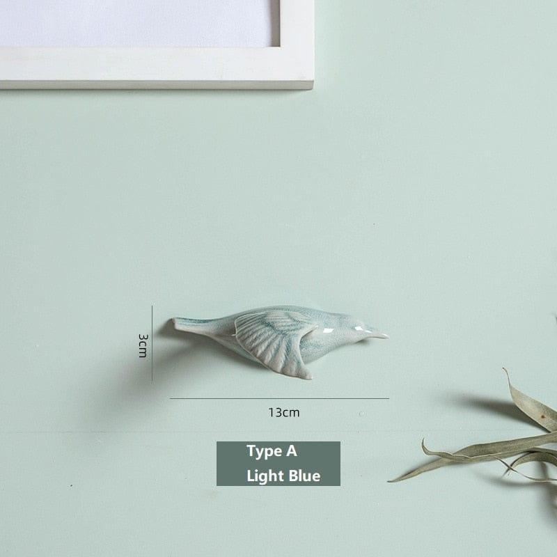 Shop 0 Type A-Light Blue / China 3D Ceramic Birds Shape Wall Hanging Decorations Simple Home Decorations Accessories Decoracao Para Casa Wall Crafts Ornaments Mademoiselle Home Decor