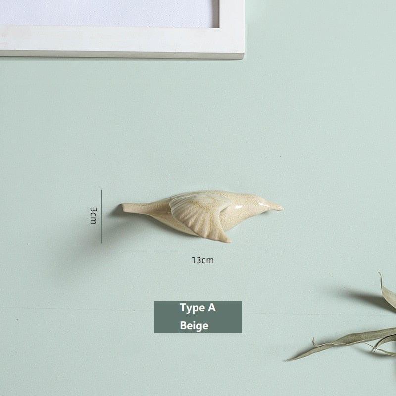 Shop 0 Type A-Beige / China 3D Ceramic Birds Shape Wall Hanging Decorations Simple Home Decorations Accessories Decoracao Para Casa Wall Crafts Ornaments Mademoiselle Home Decor