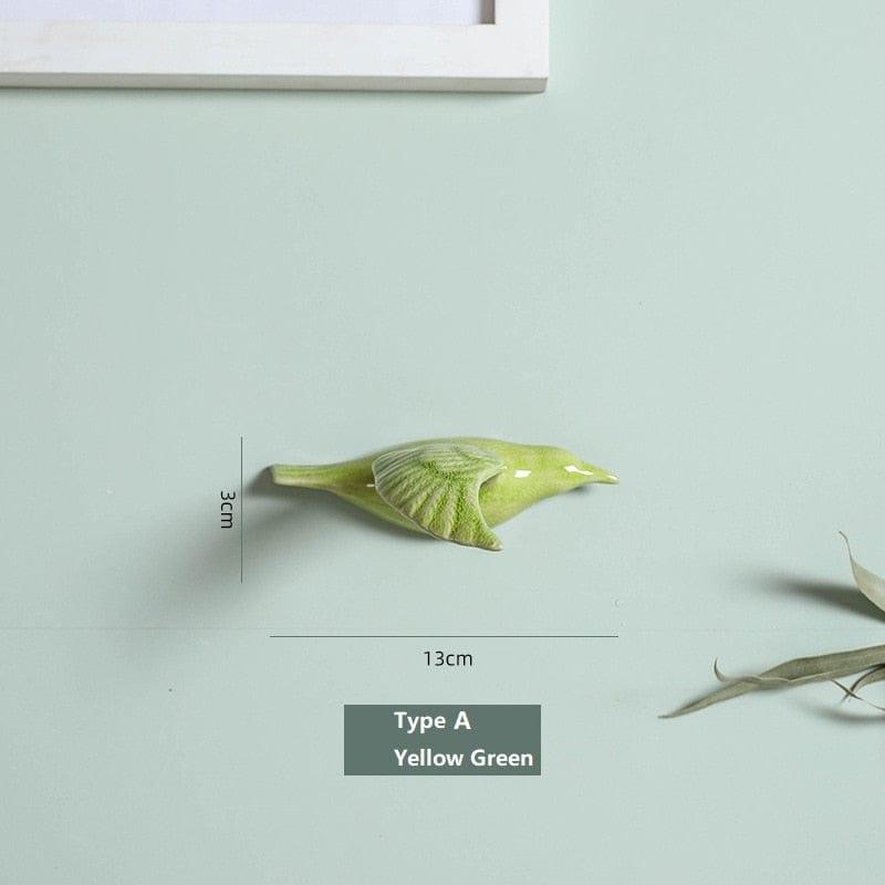 Shop 0 Type A-Yellow Green / China 3D Ceramic Birds Shape Wall Hanging Decorations Simple Home Decorations Accessories Decoracao Para Casa Wall Crafts Ornaments Mademoiselle Home Decor