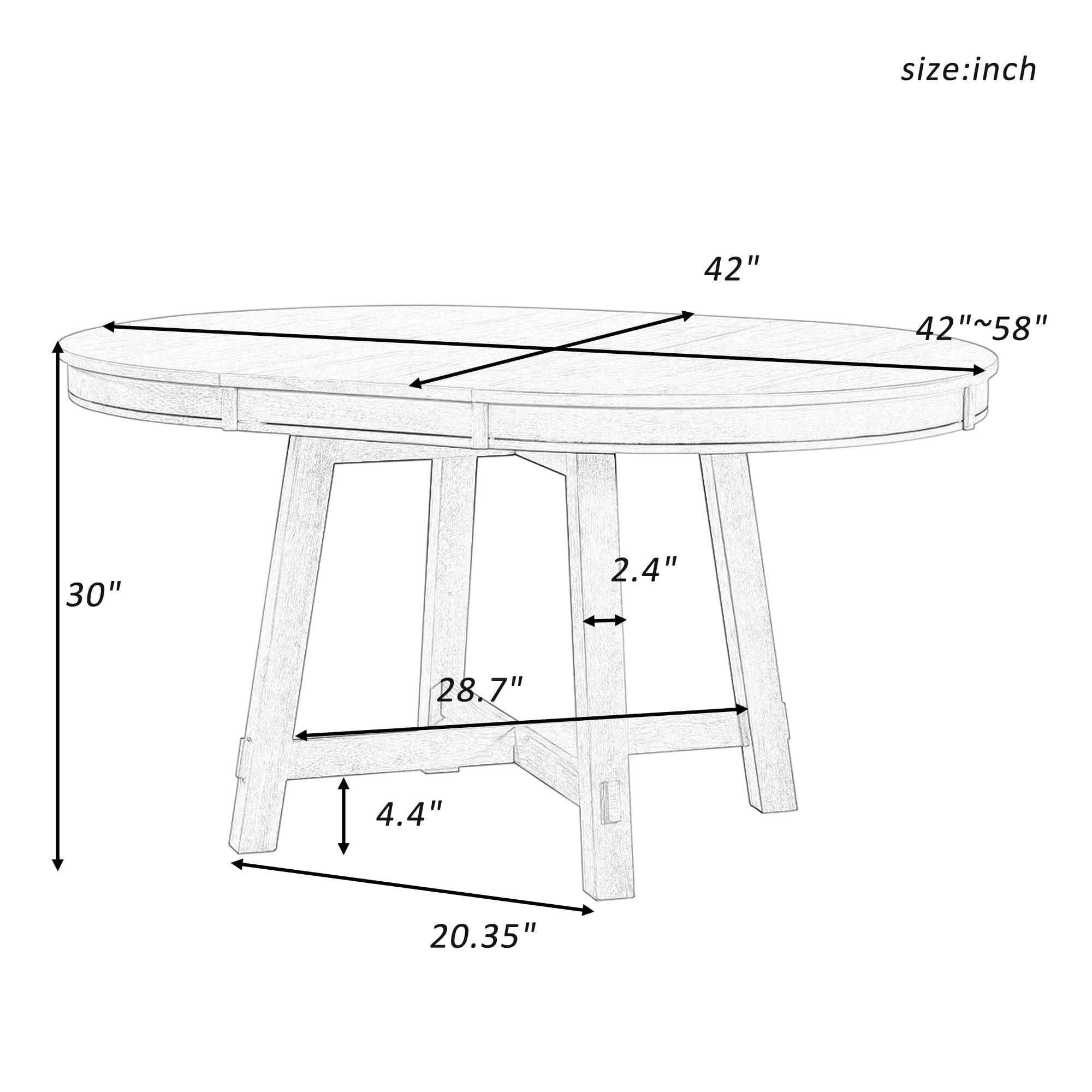 Shop TREXM Farmhouse Round Extendable Dining Table with 16" Leaf Wood Kitchen Table (Espresso) Mademoiselle Home Decor