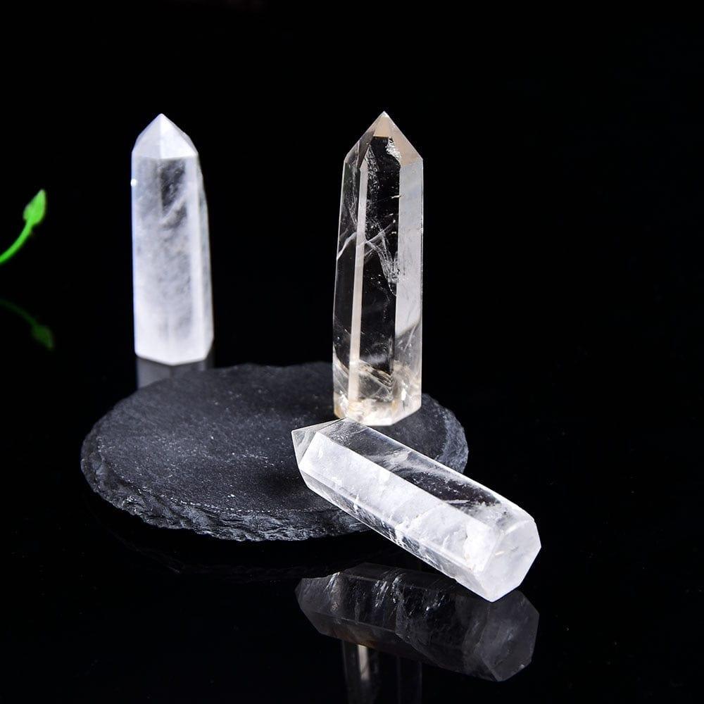 Shop 0 Natural Crystal Clear Quartz Transparency Quartz Point Healing Stone Hexagonal Prisms 50-80mm Obelisk Wand Stone Home Decor 1PC Mademoiselle Home Decor