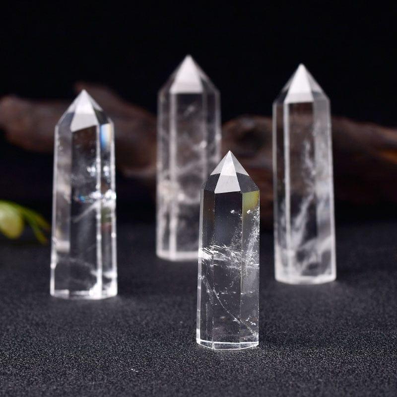 Shop 0 Natural Crystal Clear Quartz Transparency Quartz Point Healing Stone Hexagonal Prisms 50-80mm Obelisk Wand Stone Home Decor 1PC Mademoiselle Home Decor