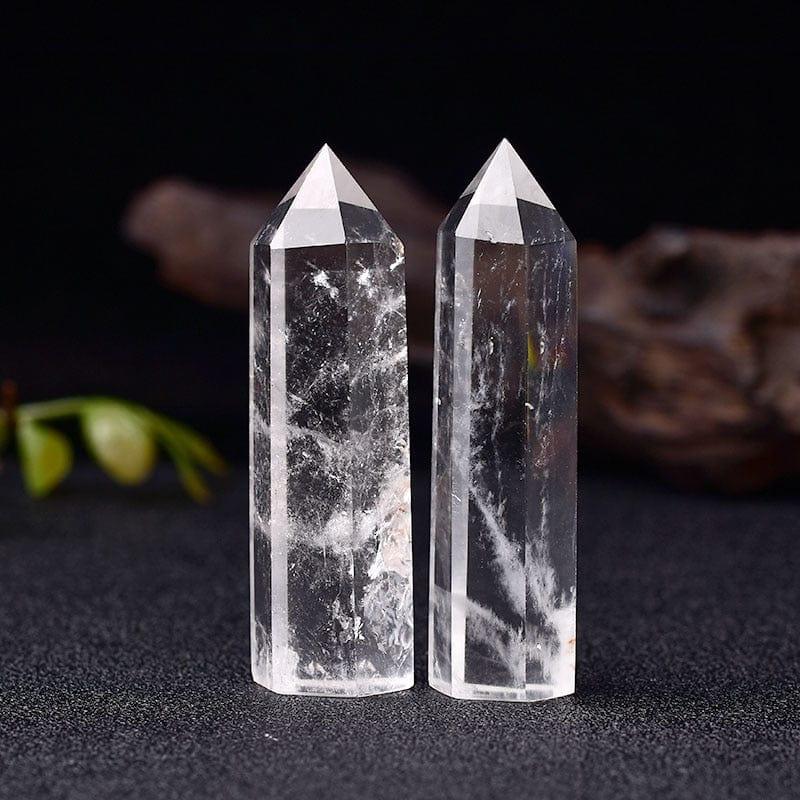 Shop 0 Natural Crystal Clear Quartz Transparency Quartz Point Healing Stone Hexagonal Prisms 50-80mm Obelisk Wand Stone Home Decor 1PC Mademoiselle Home Decor