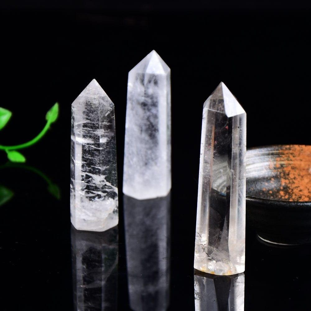 Shop 0 Natural Crystal Clear Quartz Transparency Quartz Point Healing Stone Hexagonal Prisms 50-80mm Obelisk Wand Stone Home Decor 1PC Mademoiselle Home Decor