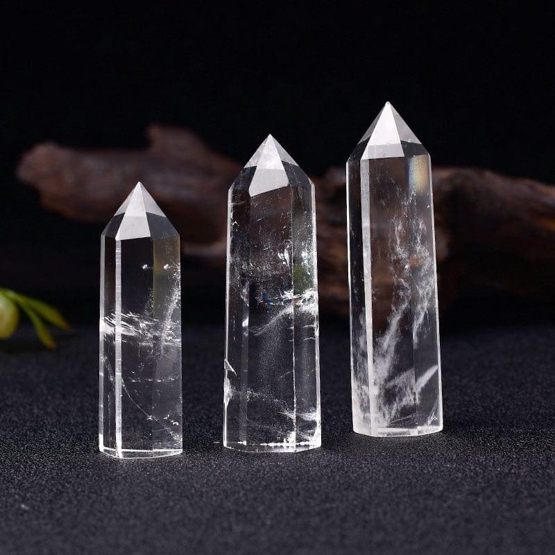 Shop 0 Natural Crystal Clear Quartz Transparency Quartz Point Healing Stone Hexagonal Prisms 50-80mm Obelisk Wand Stone Home Decor 1PC Mademoiselle Home Decor