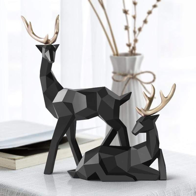 Shop 200044142 Black Deer Sculpture Mademoiselle Home Decor