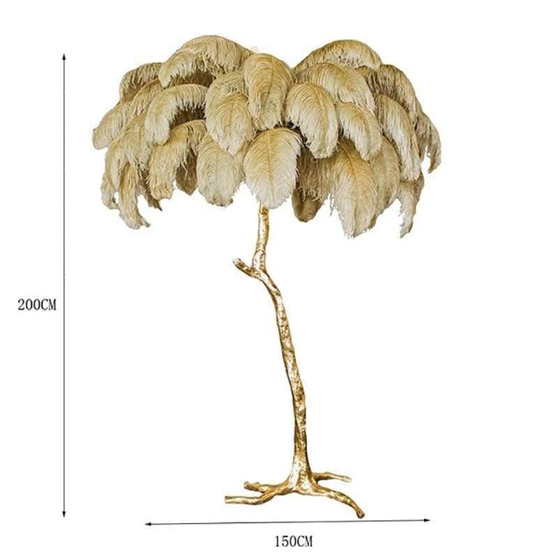 Shop 0 Modern Luxury Ostrich Feather LED Floor Lamp Gold Copper Floor Light Nordic Home Decor Floor Lamps for Living Room Standing Lamp Mademoiselle Home Decor