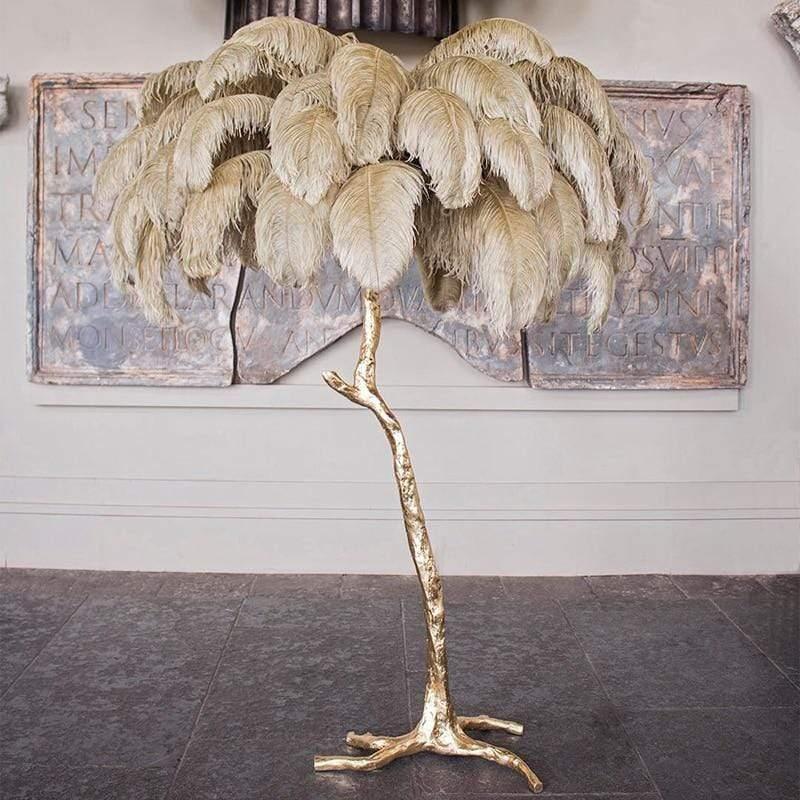 Shop 0 Modern Luxury Ostrich Feather LED Floor Lamp Gold Copper Floor Light Nordic Home Decor Floor Lamps for Living Room Standing Lamp Mademoiselle Home Decor