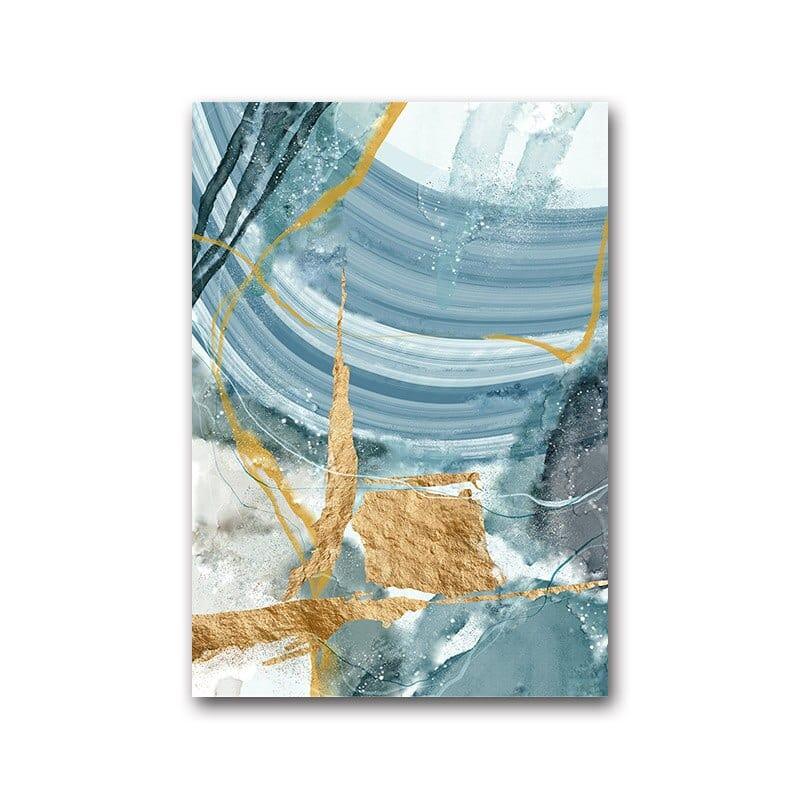Shop 0 C / 13X18cm No Frame Modern Abstract Golden Blue Ink Line Canvas Painting Wall Art Poster and Print for Living Room Bedroom Home Picture Decoration Mademoiselle Home Decor