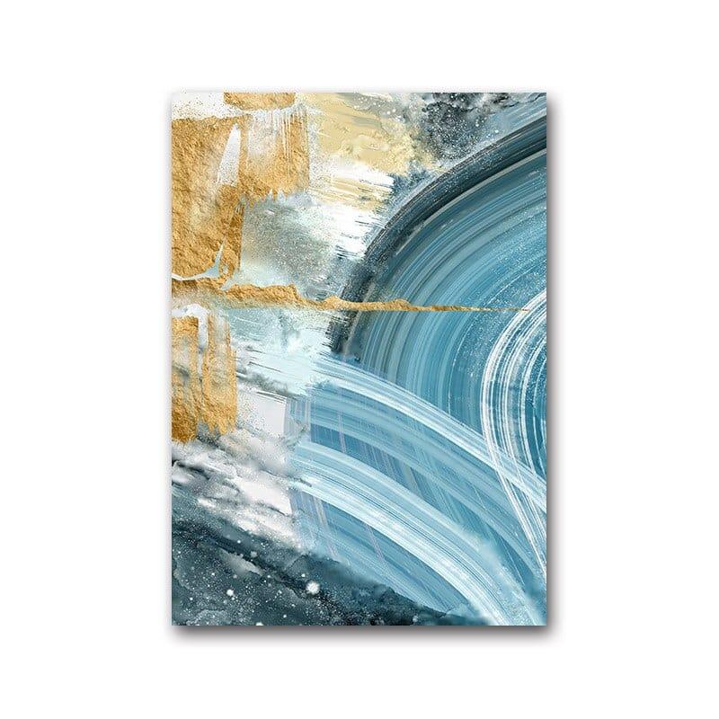 Shop 0 A / 13X18cm No Frame Modern Abstract Golden Blue Ink Line Canvas Painting Wall Art Poster and Print for Living Room Bedroom Home Picture Decoration Mademoiselle Home Decor