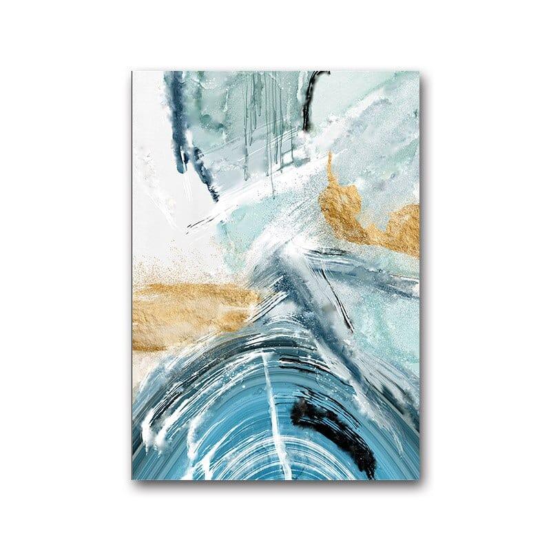 Shop 0 B / 13X18cm No Frame Modern Abstract Golden Blue Ink Line Canvas Painting Wall Art Poster and Print for Living Room Bedroom Home Picture Decoration Mademoiselle Home Decor