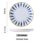 Shop 0 10 vertical lines / China Japanese ceramic plate bone china dinnerware sets sushi Fruit salad dessert plates serving trays decorative christmas plates Mademoiselle Home Decor