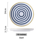 Shop 0 10 swirl / China Japanese ceramic plate bone china dinnerware sets sushi Fruit salad dessert plates serving trays decorative christmas plates Mademoiselle Home Decor
