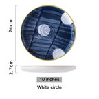 Shop 0 10 White circle / China Japanese ceramic plate bone china dinnerware sets sushi Fruit salad dessert plates serving trays decorative christmas plates Mademoiselle Home Decor