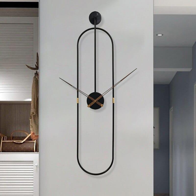 Shop 0 New Arrivals Modern Art Wall Clock Home Living Room Decor Watch Clock Simple Oval Metal Wall Clock Mute Wall Clocks Mademoiselle Home Decor