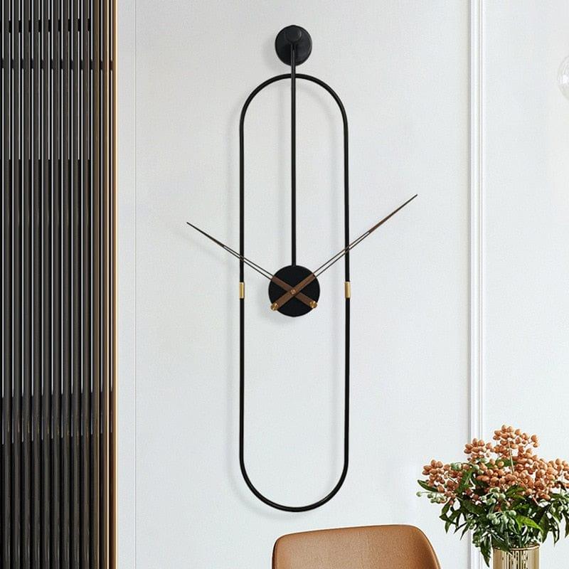 Shop 0 New Arrivals Modern Art Wall Clock Home Living Room Decor Watch Clock Simple Oval Metal Wall Clock Mute Wall Clocks Mademoiselle Home Decor