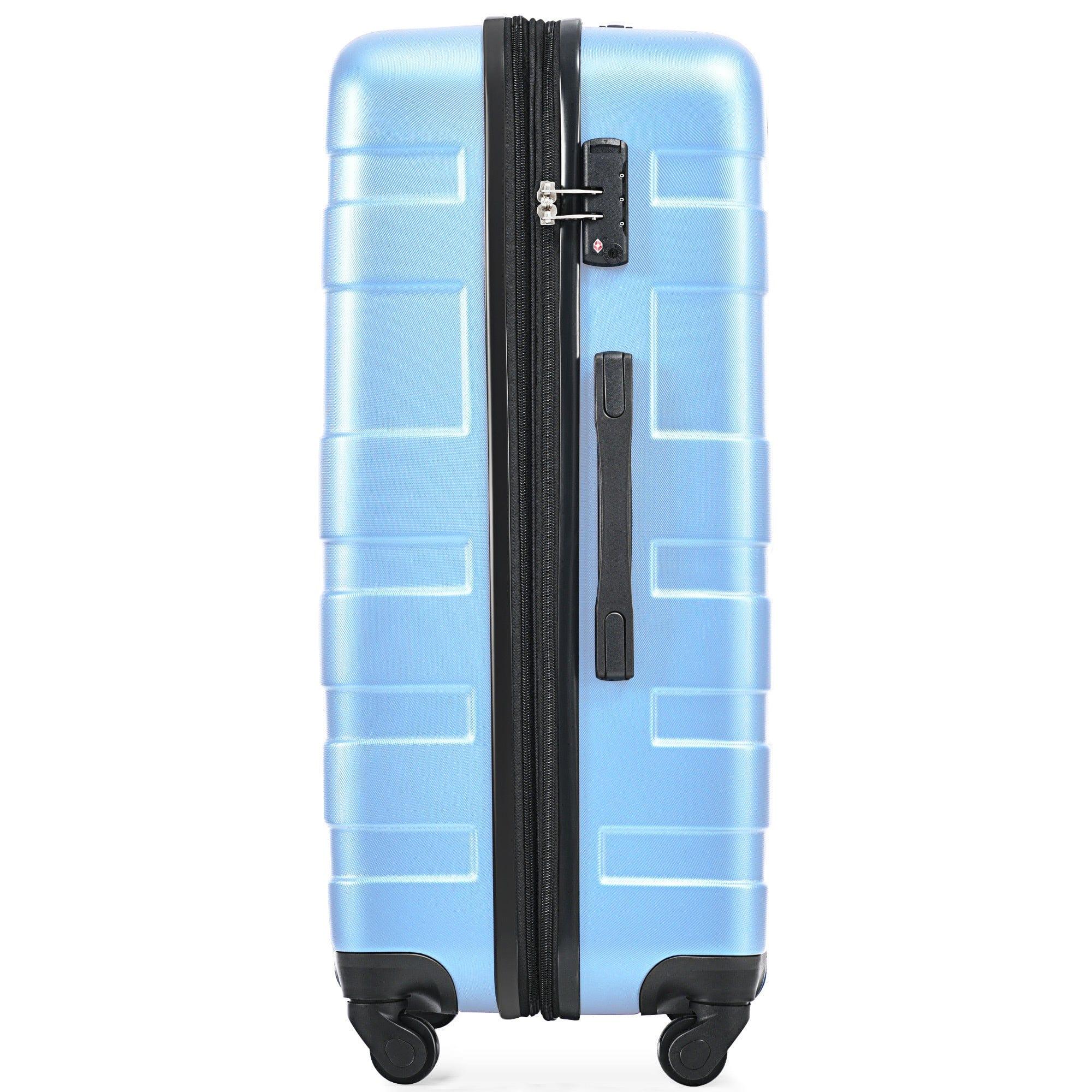 Shop Luggage Sets New Model Expandable ABS Hardshell 3pcs Clearance Luggage Hardside Lightweight Durable Suitcase sets Spinner Wheels Suitcase with TSA Lock 20''24''28''(Sky Blue) Mademoiselle Home Decor