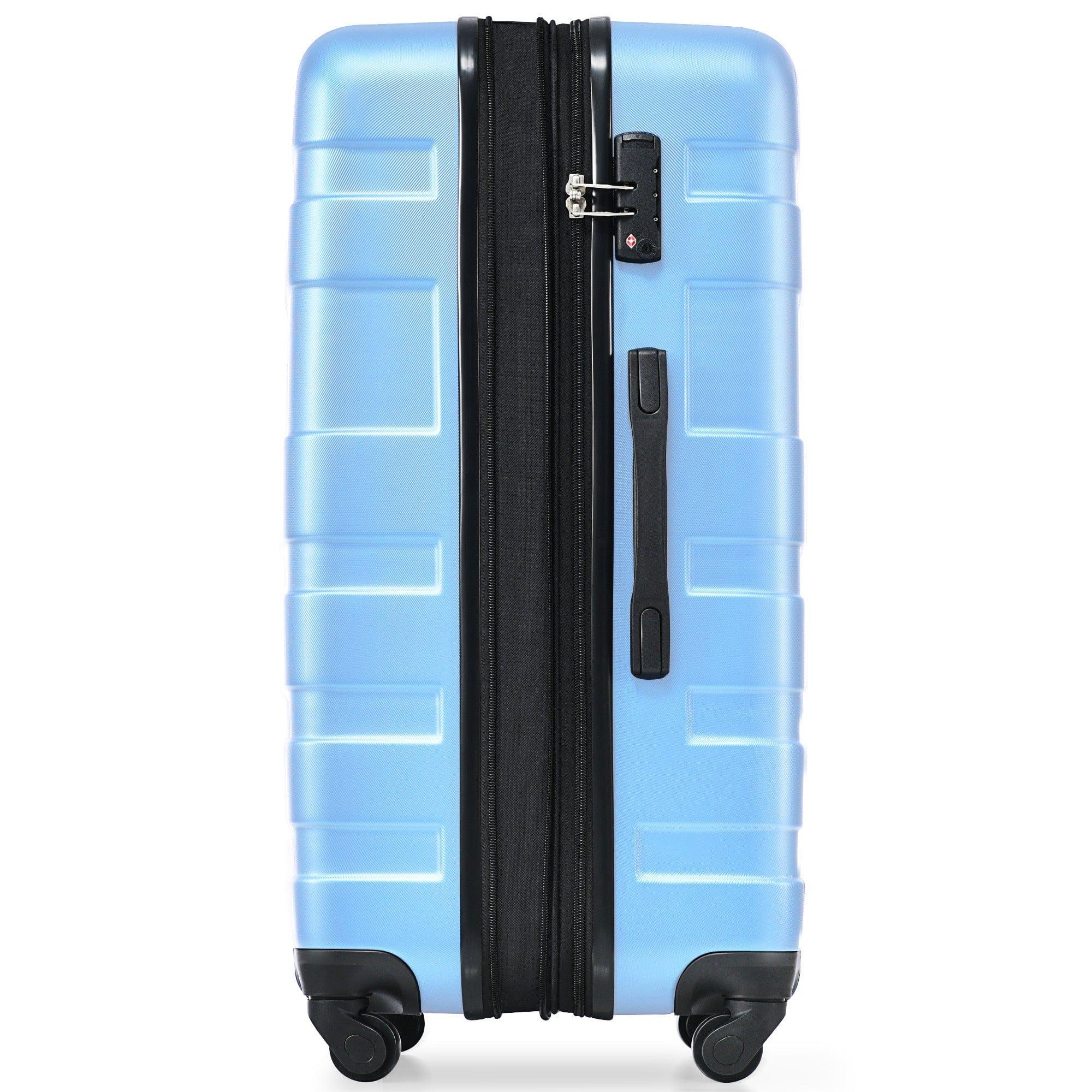 Shop Luggage Sets New Model Expandable ABS Hardshell 3pcs Clearance Luggage Hardside Lightweight Durable Suitcase sets Spinner Wheels Suitcase with TSA Lock 20''24''28''(Sky Blue) Mademoiselle Home Decor