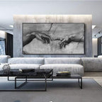 Shop 0 The Creation Of Adam by Michelangelo Famous Art Canvas Paintings On the Wall Art Posters And Prints Hand to Hand Art Pictures Mademoiselle Home Decor