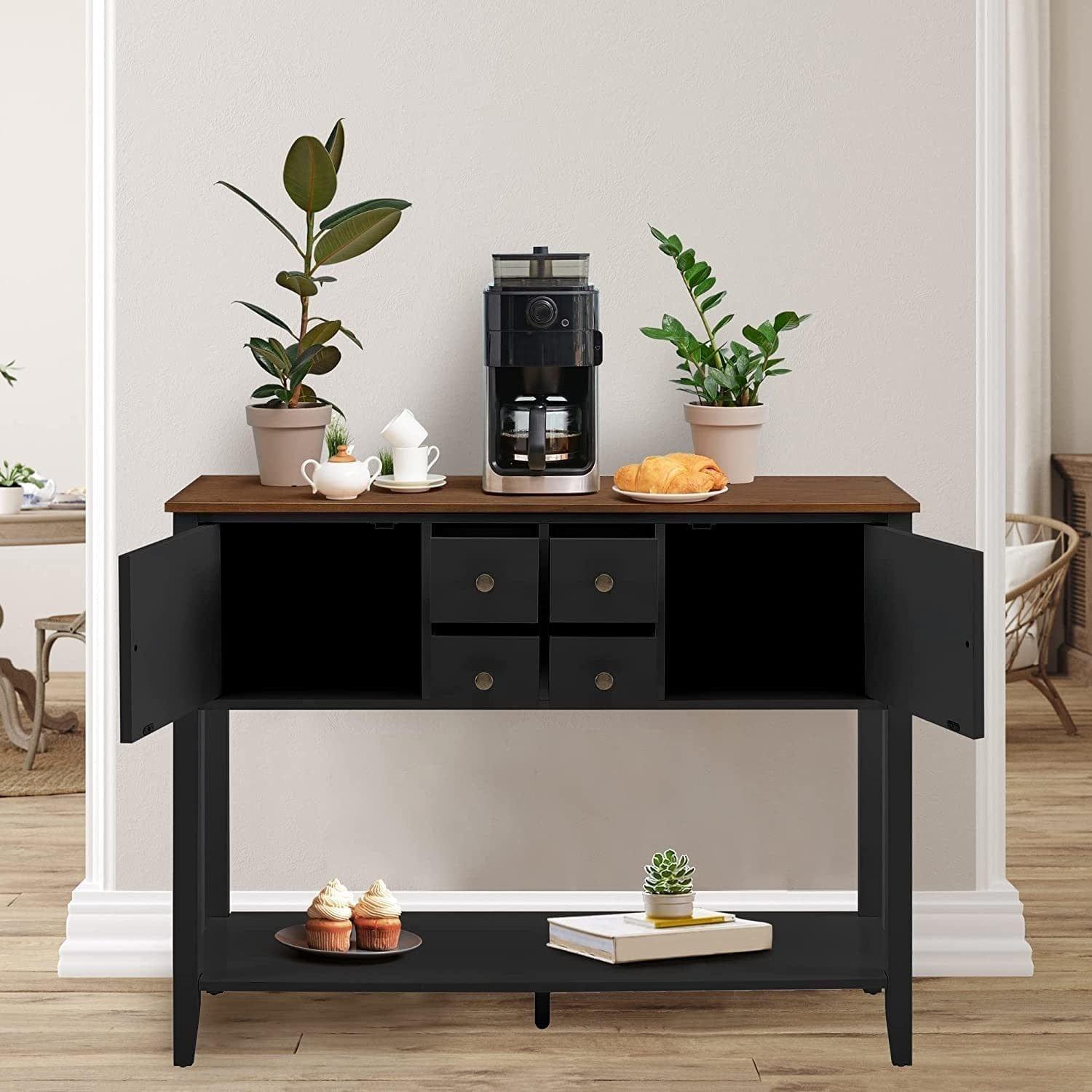 Shop Sideboard Buffet Storage Cabinet with Storage Drawers Storage Cabinets and Large Shelf Mademoiselle Home Decor