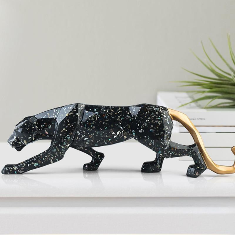 Shop 0 New 2021 Large Size Sky Stars Panther Statue Resin Nordic Ins Transparent Geometric Leopard Living Room Creative Home Decor Mademoiselle Home Decor