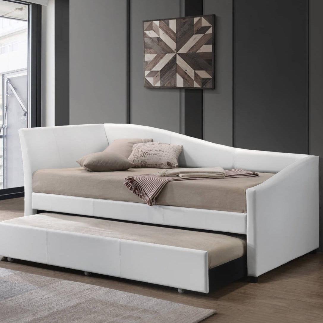 Shop ACME Jedda Daybed & Trundle (Twin Size), White PU (1Set/3Ctn) 39400 Mademoiselle Home Decor