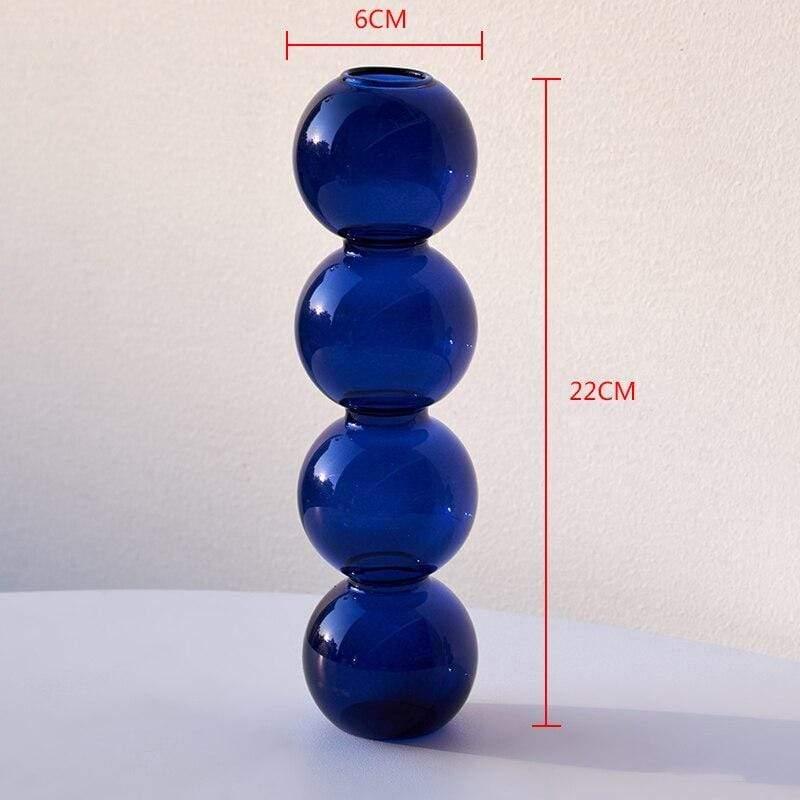 Shop 0 Blue Vase 22CM Nordic Home Decoration Living Room Decoration Terrarium Hydroponics Glass Vases Home Decor Flower Vase Tabletop Decor Modern Mademoiselle Home Decor