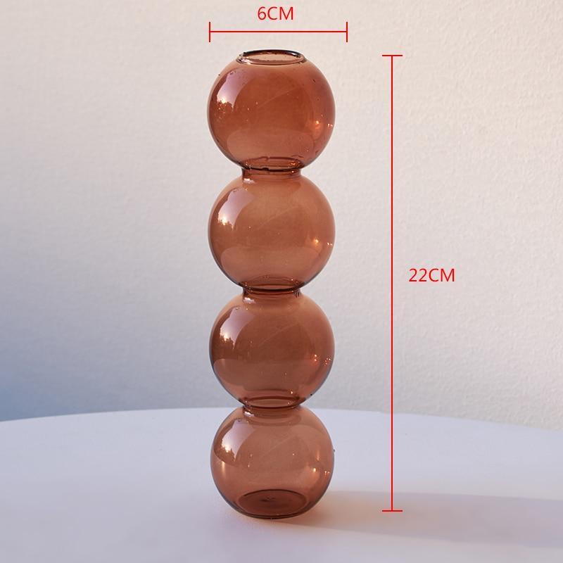 Shop 0 Brown Vase 22CM Nordic Home Decoration Living Room Decoration Terrarium Hydroponics Glass Vases Home Decor Flower Vase Tabletop Decor Modern Mademoiselle Home Decor