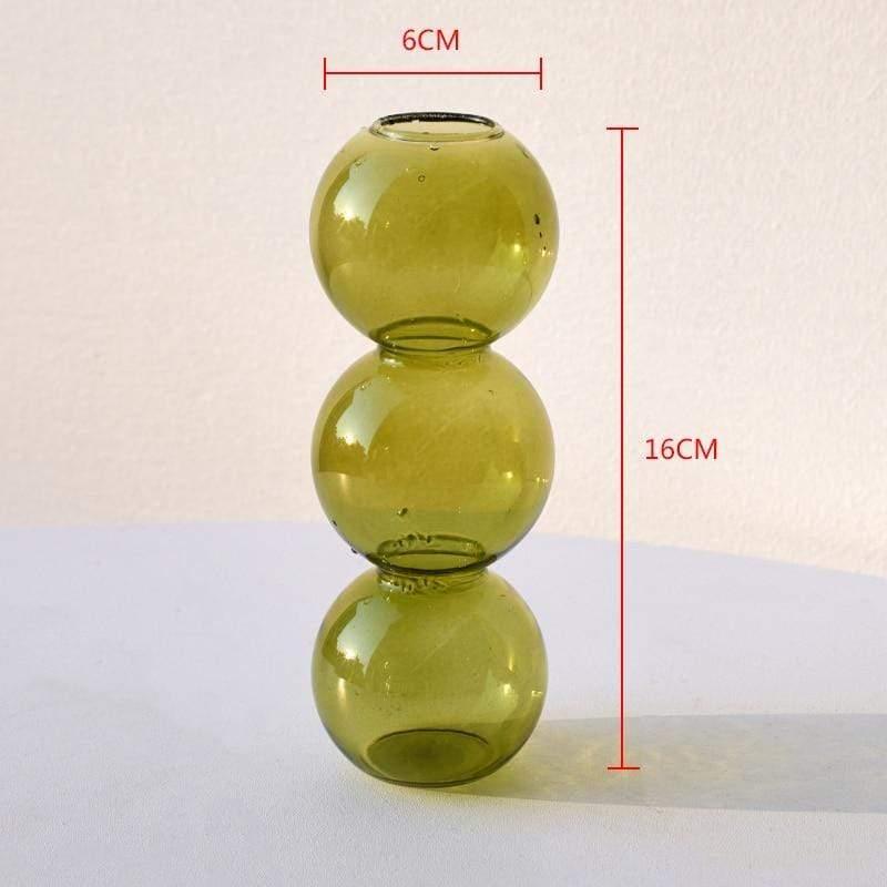 Shop 0 Green Vase 16CM Nordic Home Decoration Living Room Decoration Terrarium Hydroponics Glass Vases Home Decor Flower Vase Tabletop Decor Modern Mademoiselle Home Decor