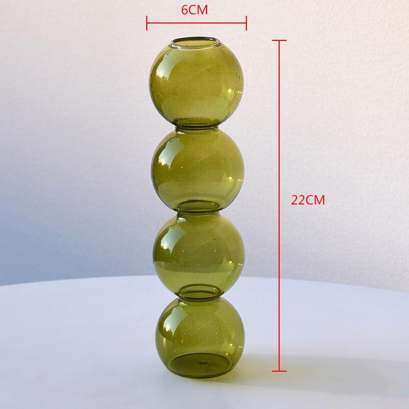 Shop 0 Green Vase 22CM Nordic Home Decoration Living Room Decoration Terrarium Hydroponics Glass Vases Home Decor Flower Vase Tabletop Decor Modern Mademoiselle Home Decor