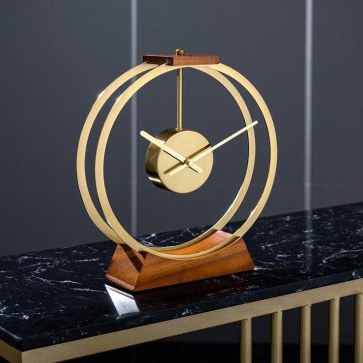 Shop 0 Nordic Light Luxury Solid Wood Table Clock Home Clock Ornaments Desktop Personality Creative Table Clock Simple Modern Clock Mademoiselle Home Decor