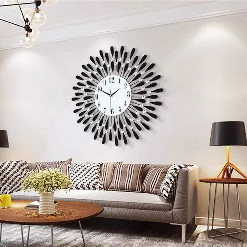 Shop 0 Crystal Sun Modern Style Silent Wall Clock 38X38cm, 2020 New Product Living Room Office Home Wall Decoration Mademoiselle Home Decor