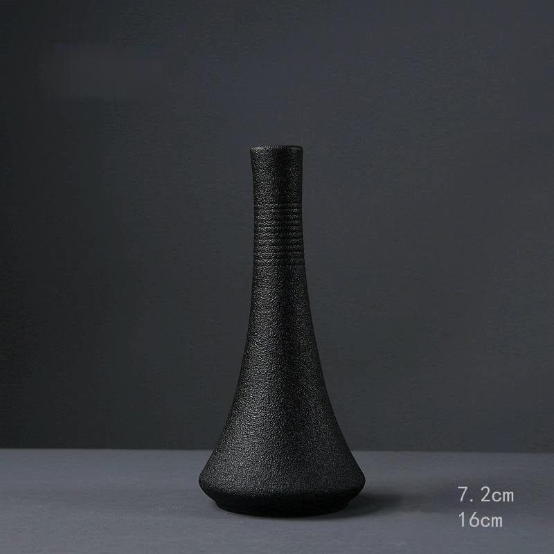 Shop 0 7 Black Ceramic Small Vase Home Decoration Crafts Tabletop Ornament Simplicity Japanese-style Decoration Mademoiselle Home Decor