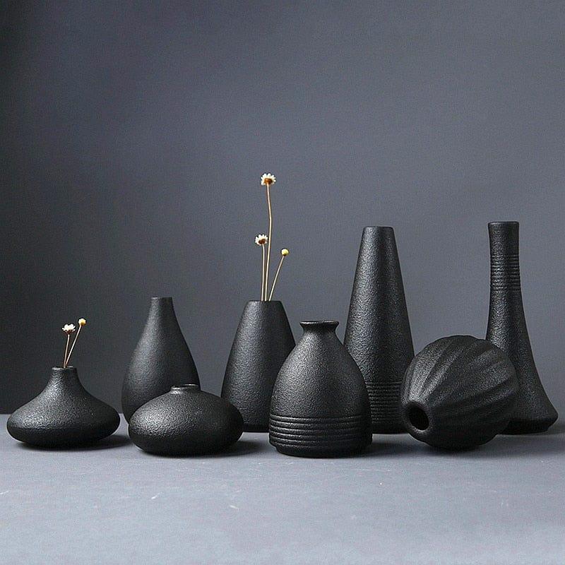 Shop 0 Black Ceramic Small Vase Home Decoration Crafts Tabletop Ornament Simplicity Japanese-style Decoration Mademoiselle Home Decor