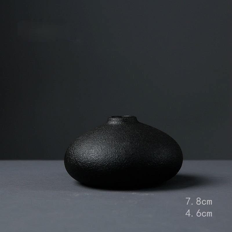 Shop 0 1 Black Ceramic Small Vase Home Decoration Crafts Tabletop Ornament Simplicity Japanese-style Decoration Mademoiselle Home Decor