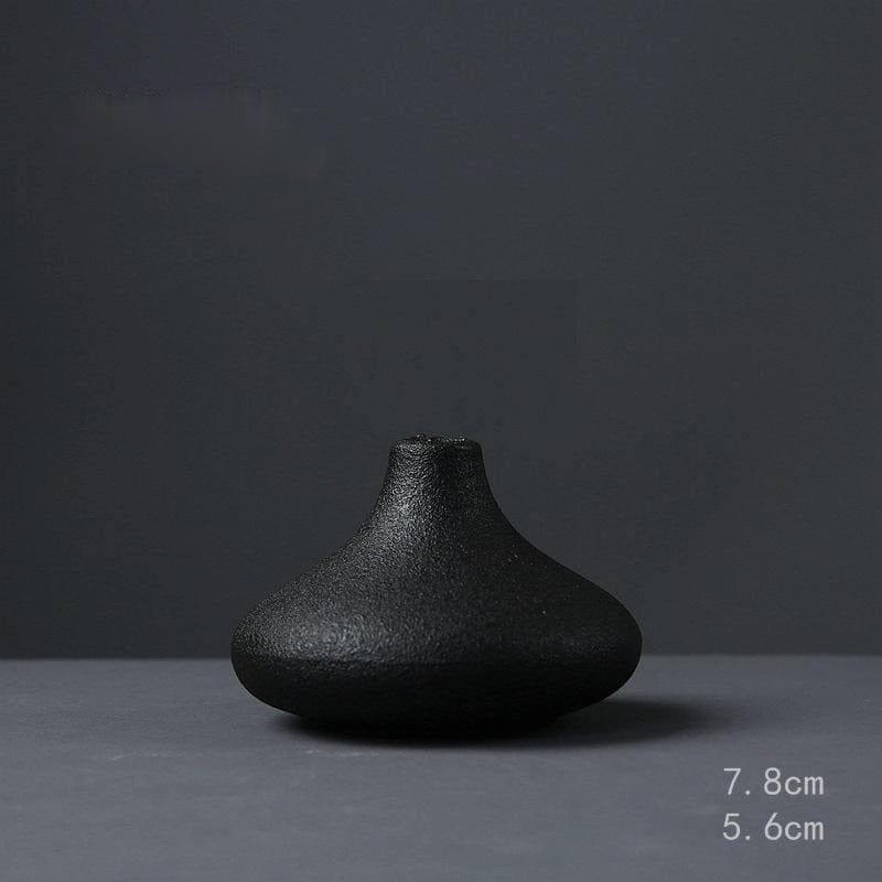 Shop 0 2 Black Ceramic Small Vase Home Decoration Crafts Tabletop Ornament Simplicity Japanese-style Decoration Mademoiselle Home Decor