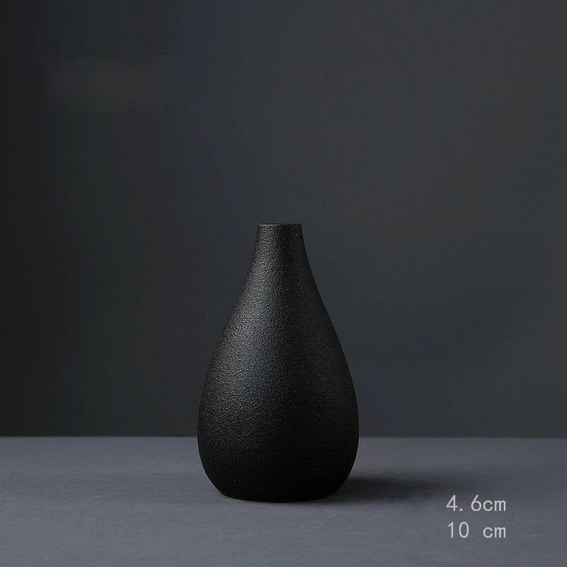 Shop 0 4 Black Ceramic Small Vase Home Decoration Crafts Tabletop Ornament Simplicity Japanese-style Decoration Mademoiselle Home Decor