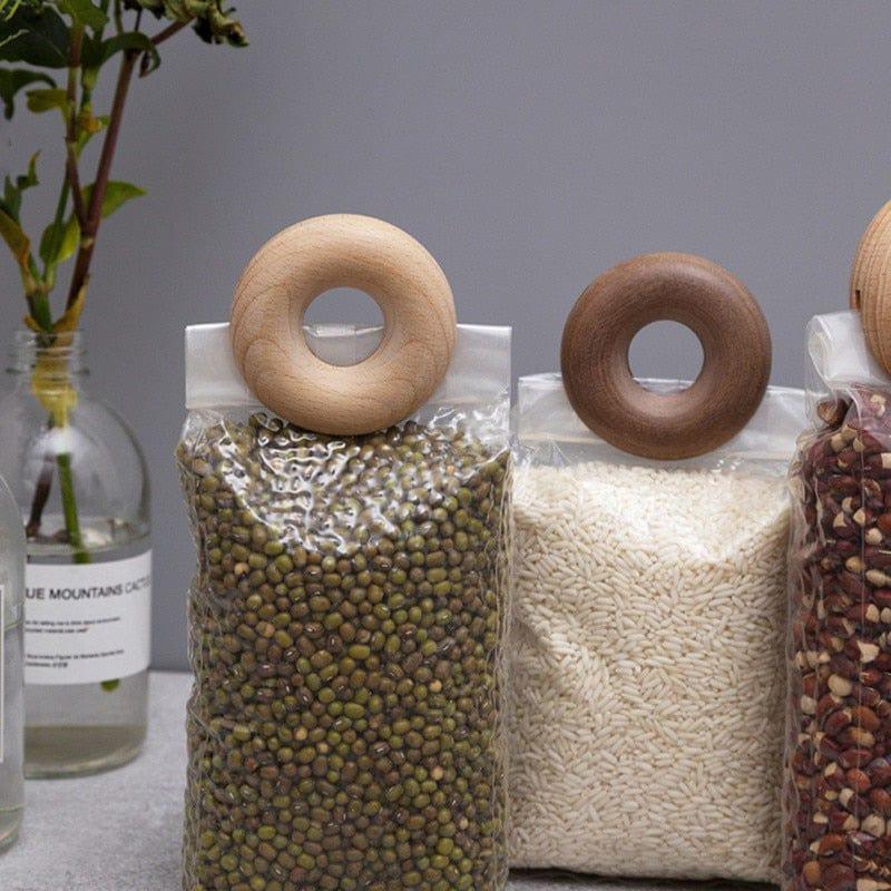 Shop 0 Wooden Donut Decoration Folder Home Food Storage Kitchen Rings DIY Snack Bag Portable Natural Clamp Sealing Clip Party Mademoiselle Home Decor