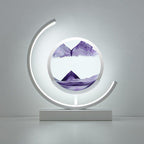 Shop 0 4White Moon-Purple / Remote control LED Quicksand Painting Hourglass Art Unique Decorative Sand Painting Night Light Bedroom Decoration Glass Hourglass Table Lamp Mademoiselle Home Decor