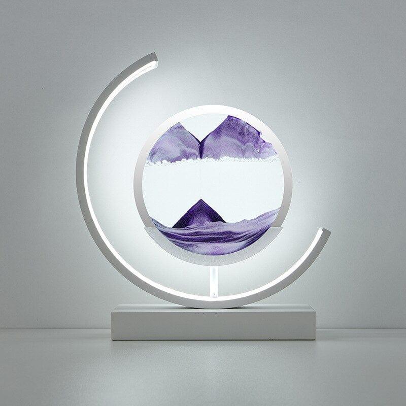 Shop 0 4White Moon-Purple / Remote control LED Quicksand Painting Hourglass Art Unique Decorative Sand Painting Night Light Bedroom Decoration Glass Hourglass Table Lamp Mademoiselle Home Decor