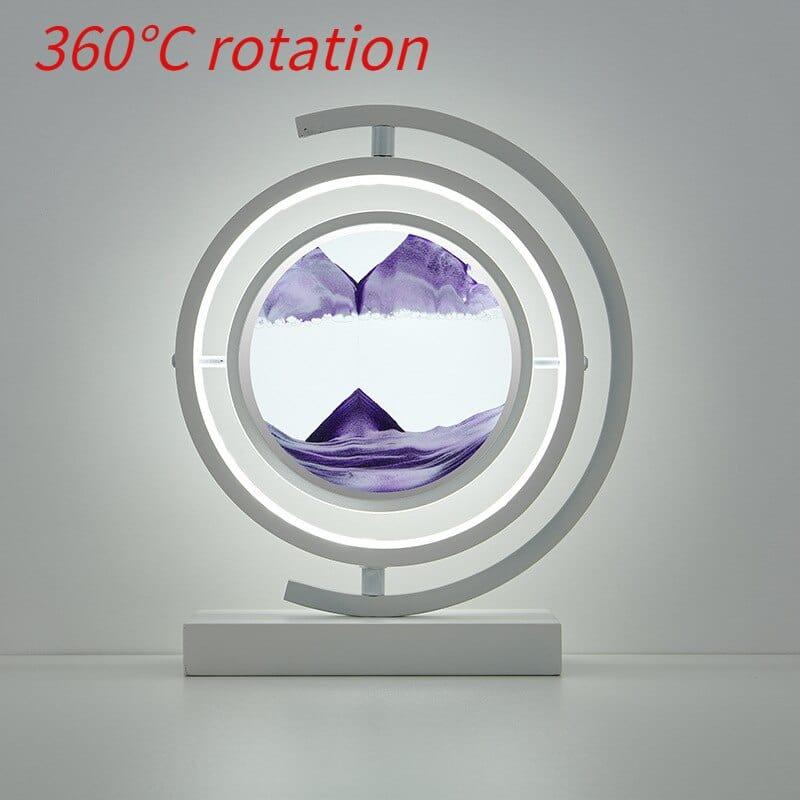 Shop 0 White spin-Purple / Remote control LED Quicksand Painting Hourglass Art Unique Decorative Sand Painting Night Light Bedroom Decoration Glass Hourglass Table Lamp Mademoiselle Home Decor